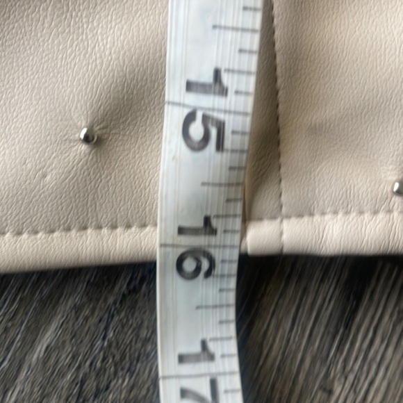 NWT Say What top faux leather cream spaghetti strap with silver accents size M - Picture 10 of 10